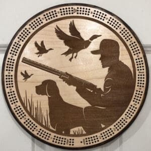 Duck Hunter Cribbage Board | 3-Track, 120-Point Round Game with Pegs & Cards