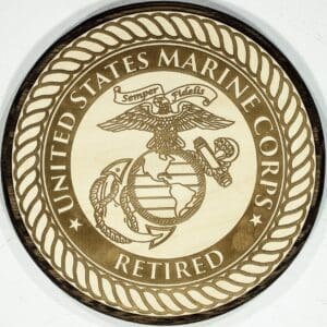 Retired US Marine Corps Plaque (Dark
  Backer)
