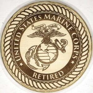 Retired US Marine Corps Plaque (Natural
  Backer)