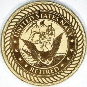 Retired US Navy Plaque (Natural Backer)