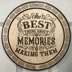 Making Memories Cribbage Board | 3-Track, 120-Point Round Game with Pegs & Cards