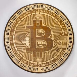 Bitcoin Crypto Cribbage Board | 3-Track, 120-Point Round Game with Pegs & Cards