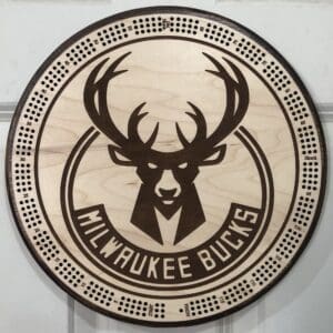 Milwaukee Bucks Cribbage Board | 3-Track, 120-Point Round Game with Pegs & Cards