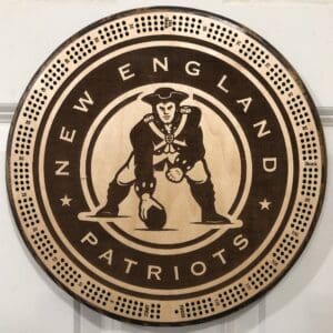 Minute Man Patriots Cribbage Board | 3-Track, 120-Point Round Game with Pegs & Cards