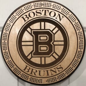 Boston Bruins Cribbage Board | 3-Track, 120-Point Round Game with Pegs & Cards