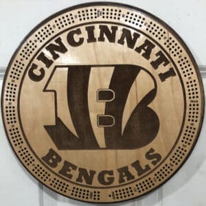 Cincinnati Bengals Cribbage Board | 3-Track, 120-Point Round Game with Pegs & Cards