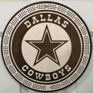 Dallas Cowboys Cribbage Board | 3-Track, 120-Point Round Game with Pegs & Cards