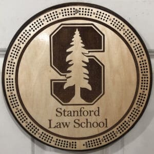 Stanford Law Cribbage Board | 3-Track, 120-Point Round Game with Pegs & Cards