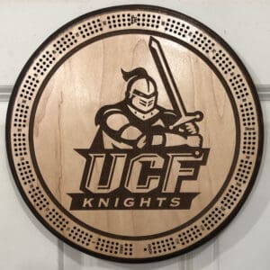UCF Knights Cribbage Board | 3-Track, 120-Point Round Game with Pegs & Cards