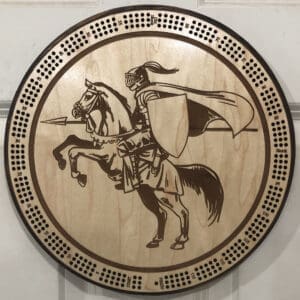 Good Sir Knight Cribbage Board | 3-Track, 120-Point Round Game with Pegs & Cards