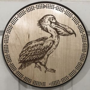 Pelican Cribbage Board | 3-Track, 120-Point Round Game with Pegs & Cards