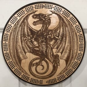 Mythical Dragon Cribbage Board | 3-Track, 120-Point Round Game with Pegs & Cards