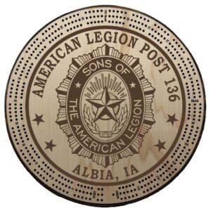 Sons (SAL) | Engraved | C1: Post #, Post City, State | Cribbage Board
